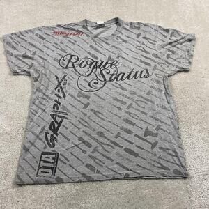 Rogue Status DTA Shirt Mens XL Gray Don't Trust Anyone Graphic Snap On